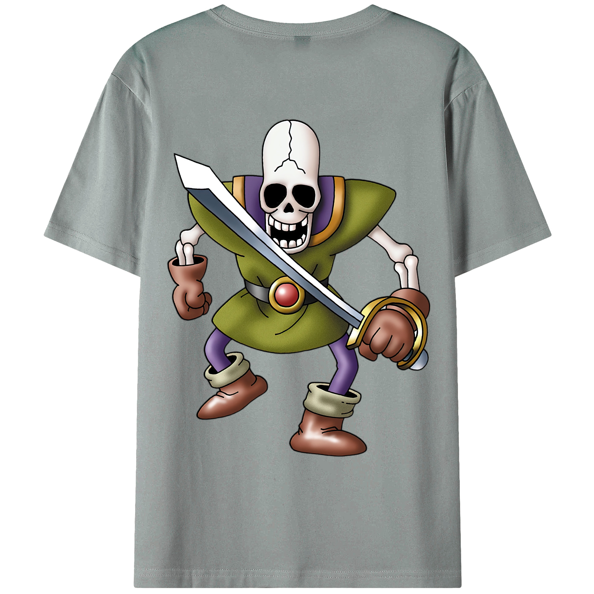 （画像用） ドラゴンクエスト Doragon Kuesuto Dragon Quest 綿100％ メンズ半袖Tシャツ（バックプリント） 通気性